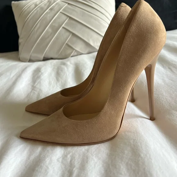 Jimmy Choo Tan Suede Romy Pumps - Picture 5 of 10